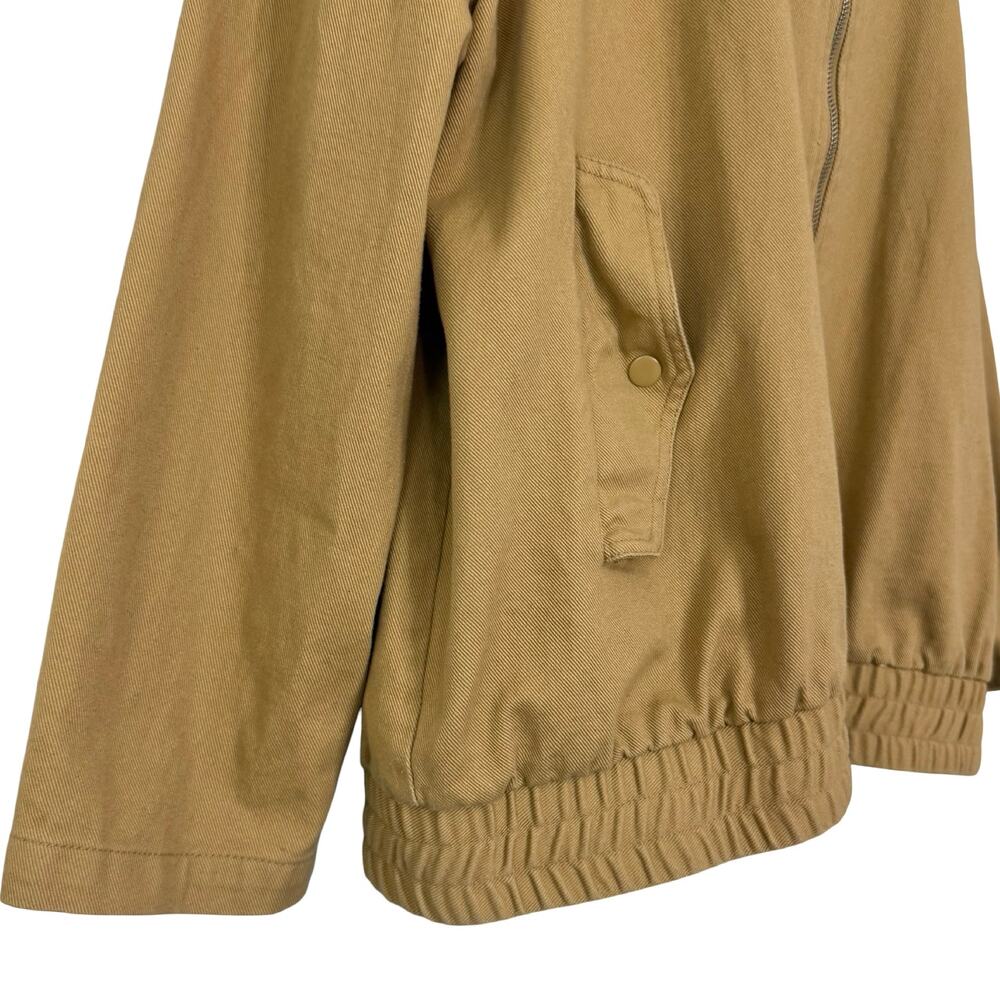 ASOS Design Stone Tan Oversized Cotton Canvas Hooded Bomber Jacket Plus Size 18 - Picture 9 of 12
